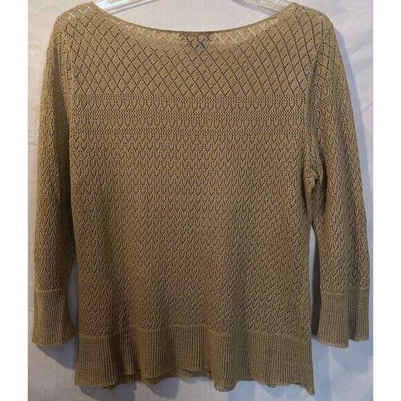 LAUREN RALPH LAUREN Golden Tan Linen Knit Sweater Women's XL - Picture 6 of 7